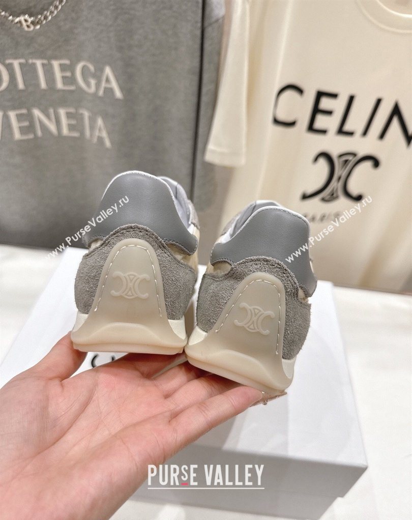 Celine Racer Sneakers in Nylon, Suede and Leather Beige/Grey 2026 0227 (MD-260227039)