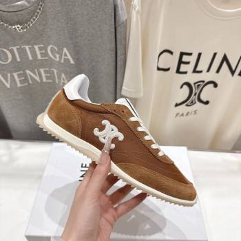 Celine Racer Sneakers in Nylon, Suede and Leather Brown 2026 0227 (MD-260227040)