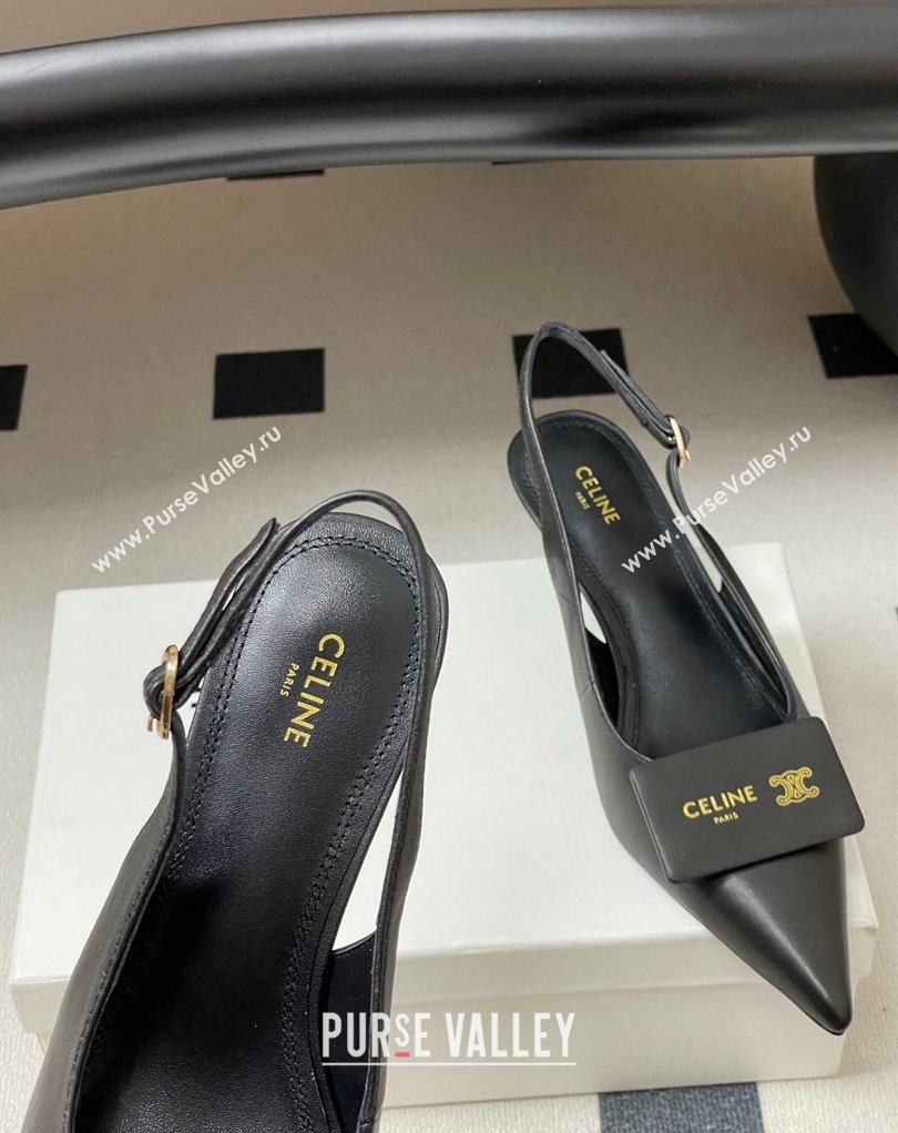 Celine Signature Slingbacks Pump 5cm in Lambskin Leather Black 2026 (MD-260227003)