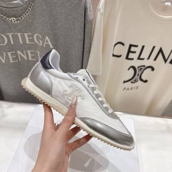 Celine Racer Sneakers in Nylon, Suede and Leather White/Silver 2026 0227 (MD-260227041)