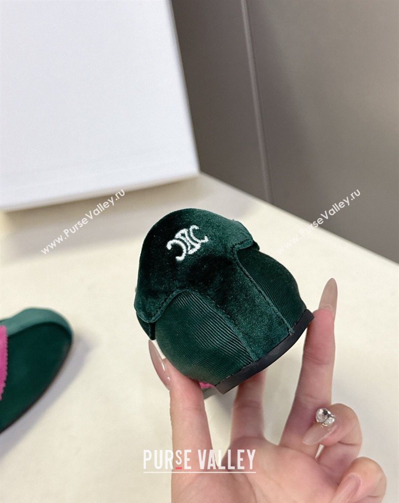 Celine The Flat Sneakers in Gros Grain, Velvet, Suede and Leather Green/Purple 2026 0227 (MD-260227044)