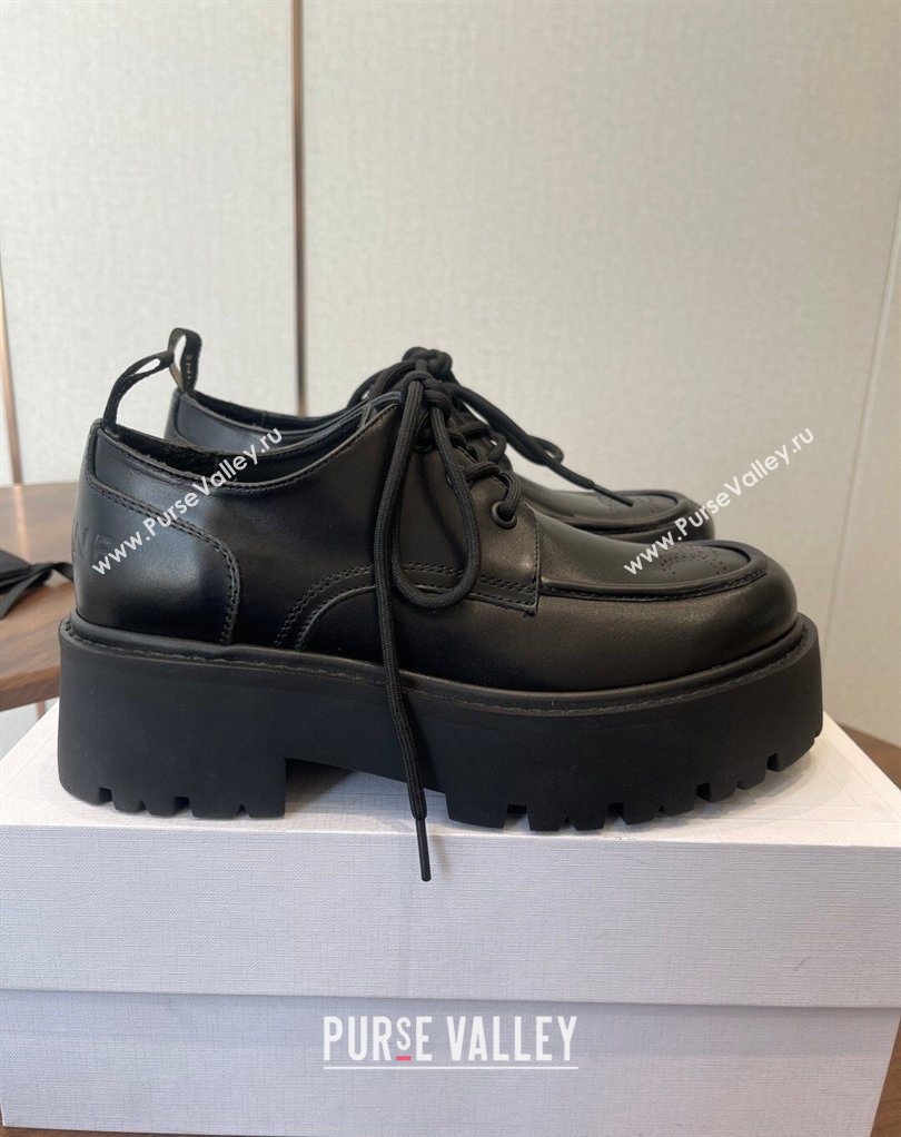 Celine Triomphe Derbies Shoes Lace-ups 3cm in Calfskin Leather Black 2026 0227 (KL-260227057)