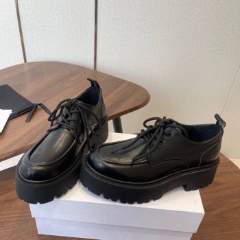 Celine Triomphe Derbies Shoes Lace-ups 3cm in Calfskin Leather Black 2026 0227 (KL-260227057)