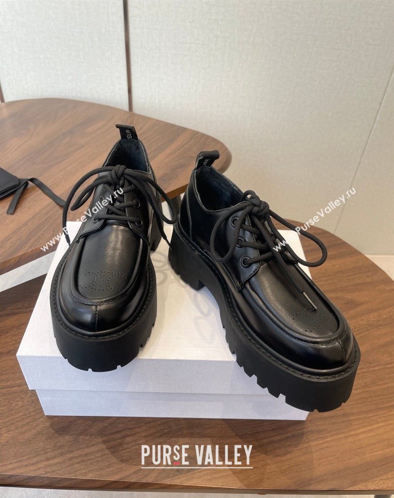 Celine Triomphe Derbies Shoes Lace-ups 3cm in Calfskin Leather Black 2026 0227 (KL-260227057)