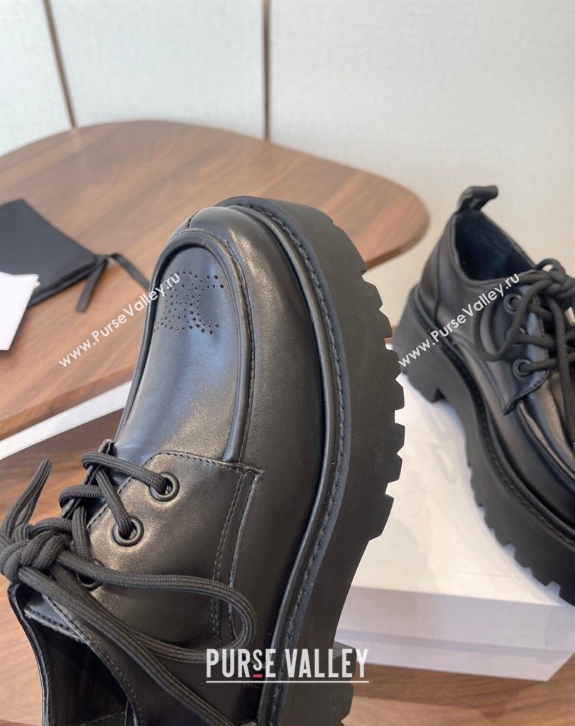 Celine Triomphe Derbies Shoes Lace-ups 3cm in Calfskin Leather Black 2026 0227 (KL-260227057)
