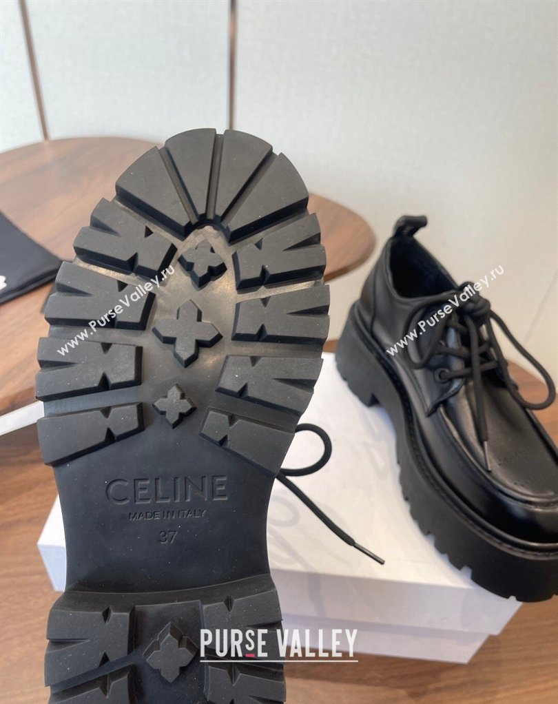 Celine Triomphe Derbies Shoes Lace-ups 3cm in Calfskin Leather Black 2026 0227 (KL-260227057)