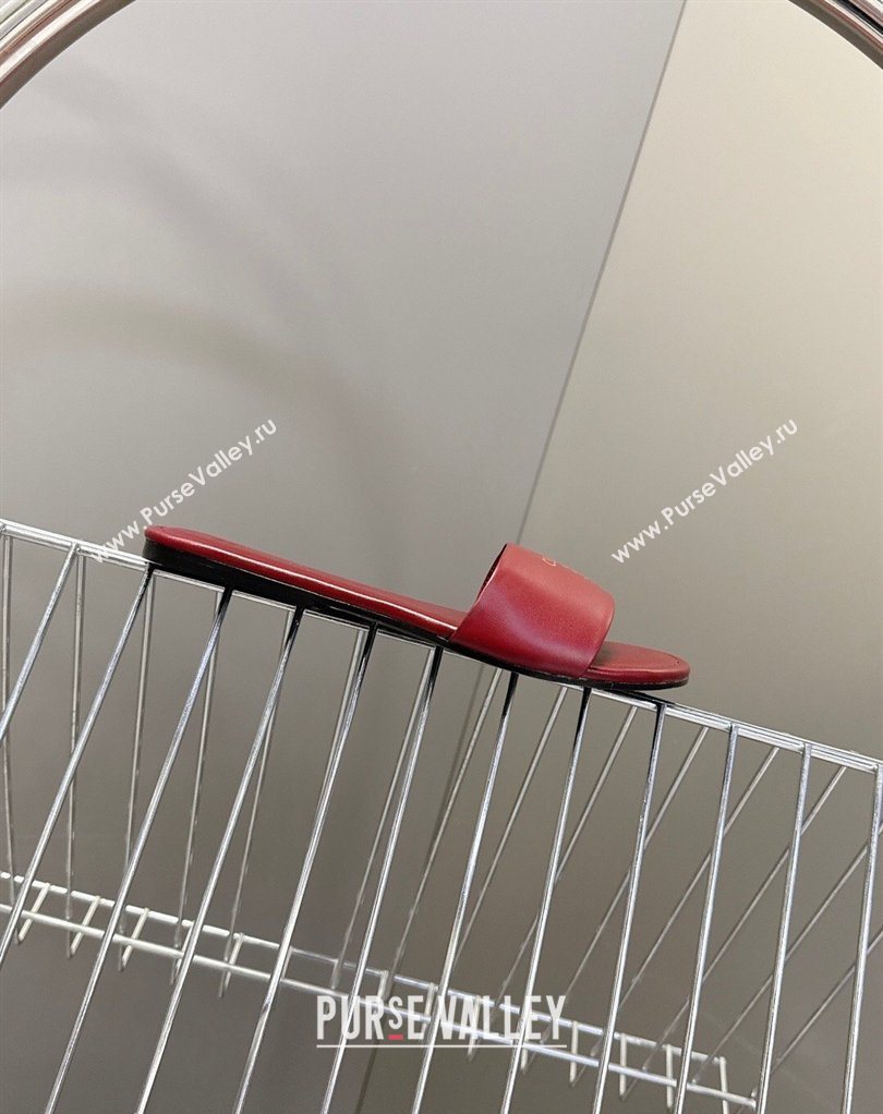 Celine Coast Flat Slides Sandal in Lambskin Leather Red 2026 0227 (MD-260227011)