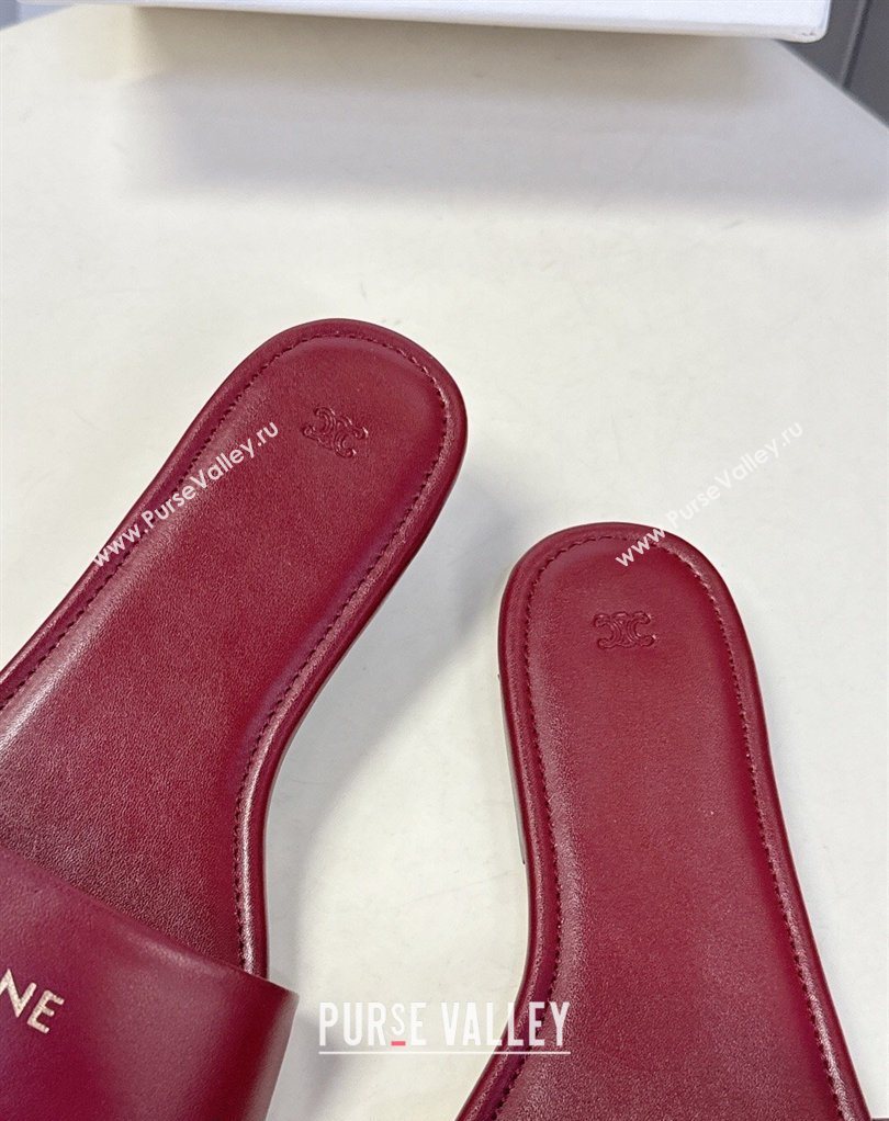 Celine Coast Flat Slides Sandal in Lambskin Leather Red 2026 0227 (MD-260227011)