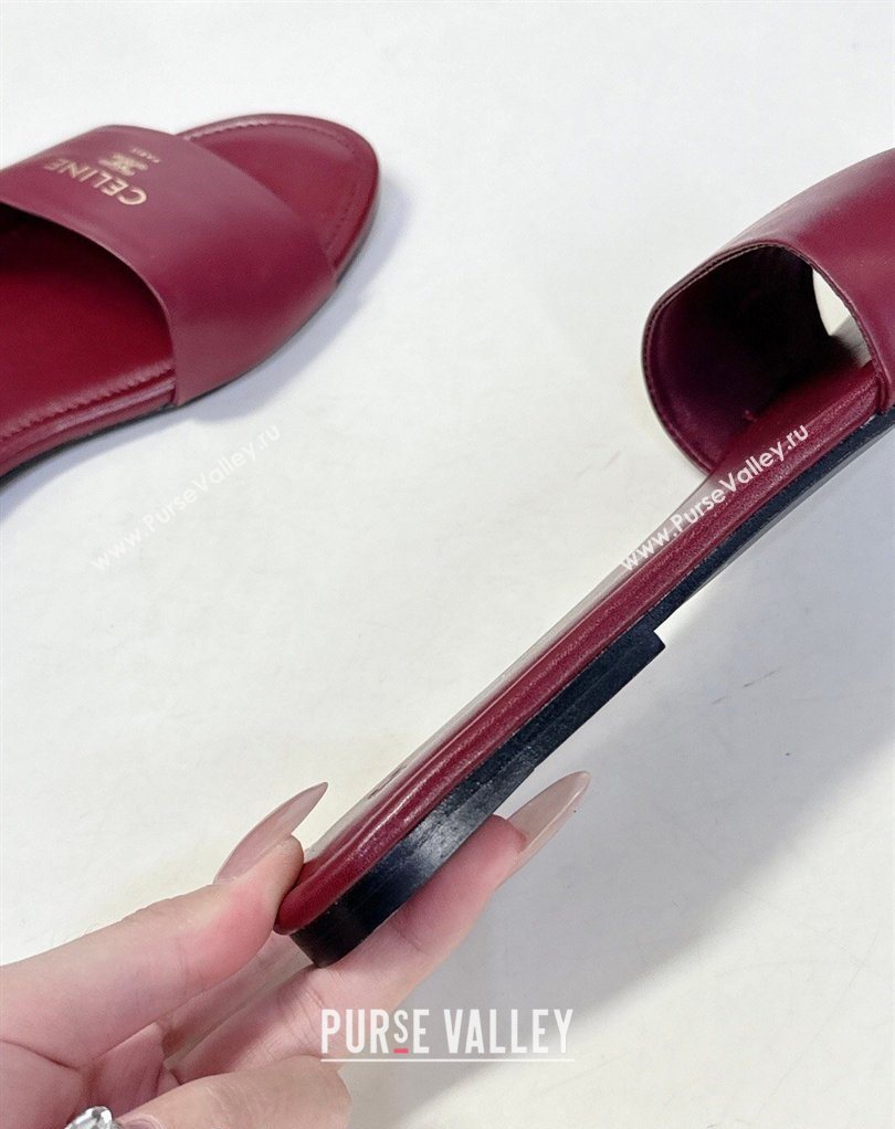 Celine Coast Flat Slides Sandal in Lambskin Leather Red 2026 0227 (MD-260227011)