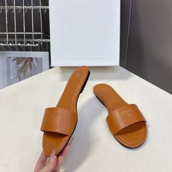 Celine Coast Flat Slides Sandal in Lambskin Leather Sahara 2026 0227 (MD-260227012)