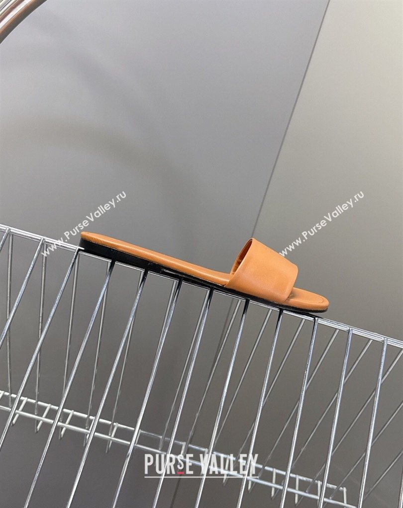 Celine Coast Flat Slides Sandal in Lambskin Leather Sahara 2026 0227 (MD-260227012)