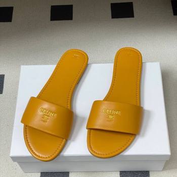 Celine Coast Flat Slides Sandal in Lambskin Leather Orange 2026 0227 (MD-260227009)