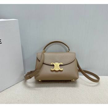 Celine Teen Nino Bag in Grained Supple Calfskin Smoked Brown 2026 118113 (BL-260411010)