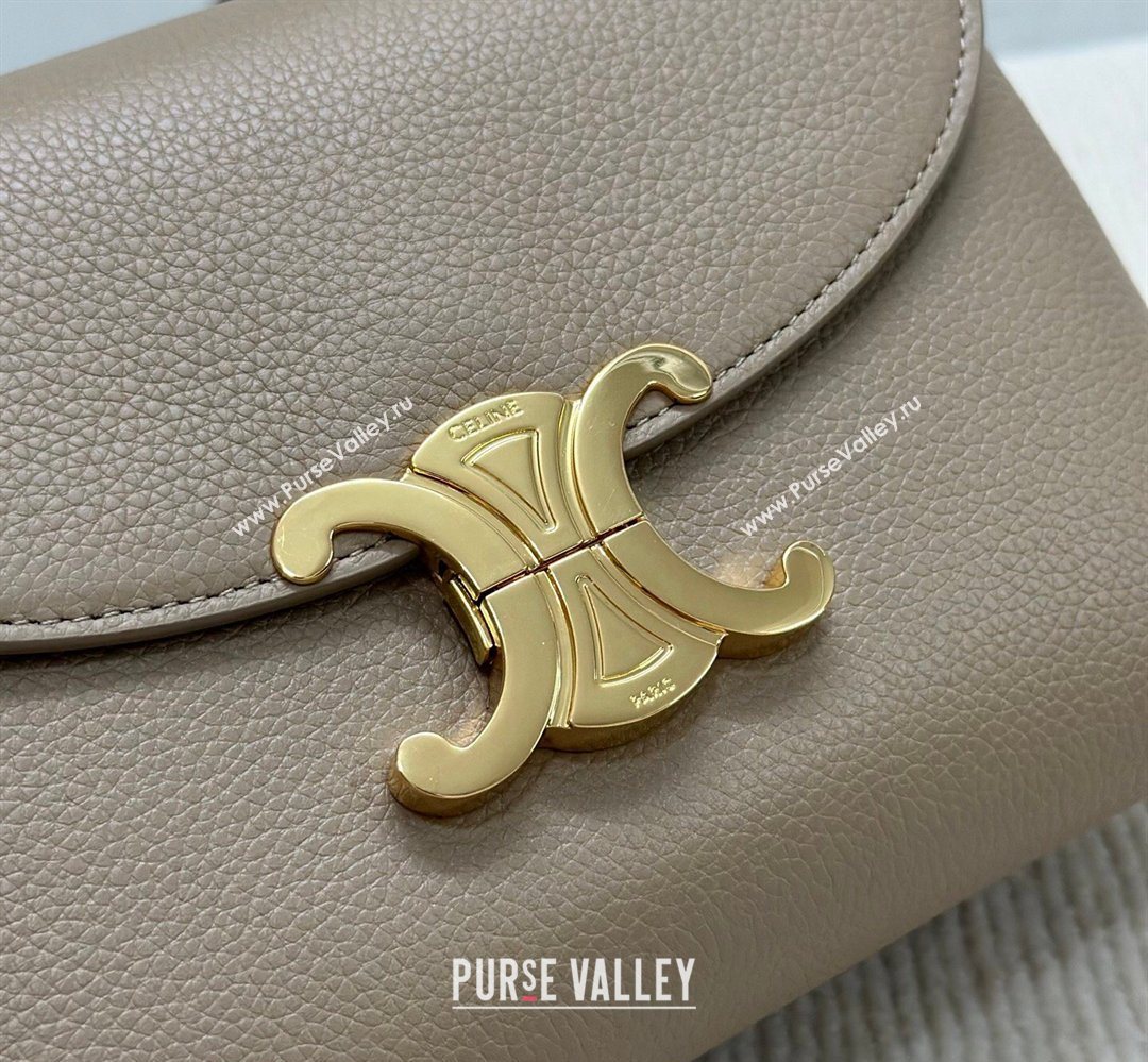 Celine Teen Nino Bag in Grained Supple Calfskin Smoked Brown 2026 118113 (BL-260411010)