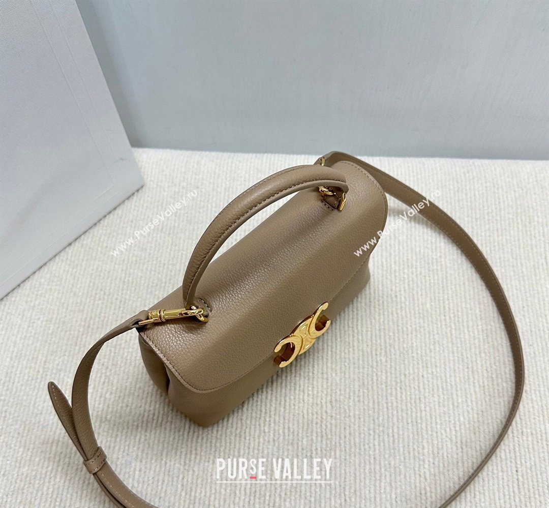 Celine Teen Nino Bag in Grained Supple Calfskin Smoked Brown 2026 118113 (BL-260411010)