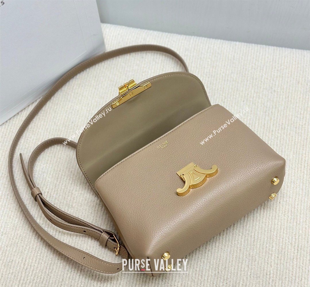 Celine Teen Nino Bag in Grained Supple Calfskin Smoked Brown 2026 118113 (BL-260411010)