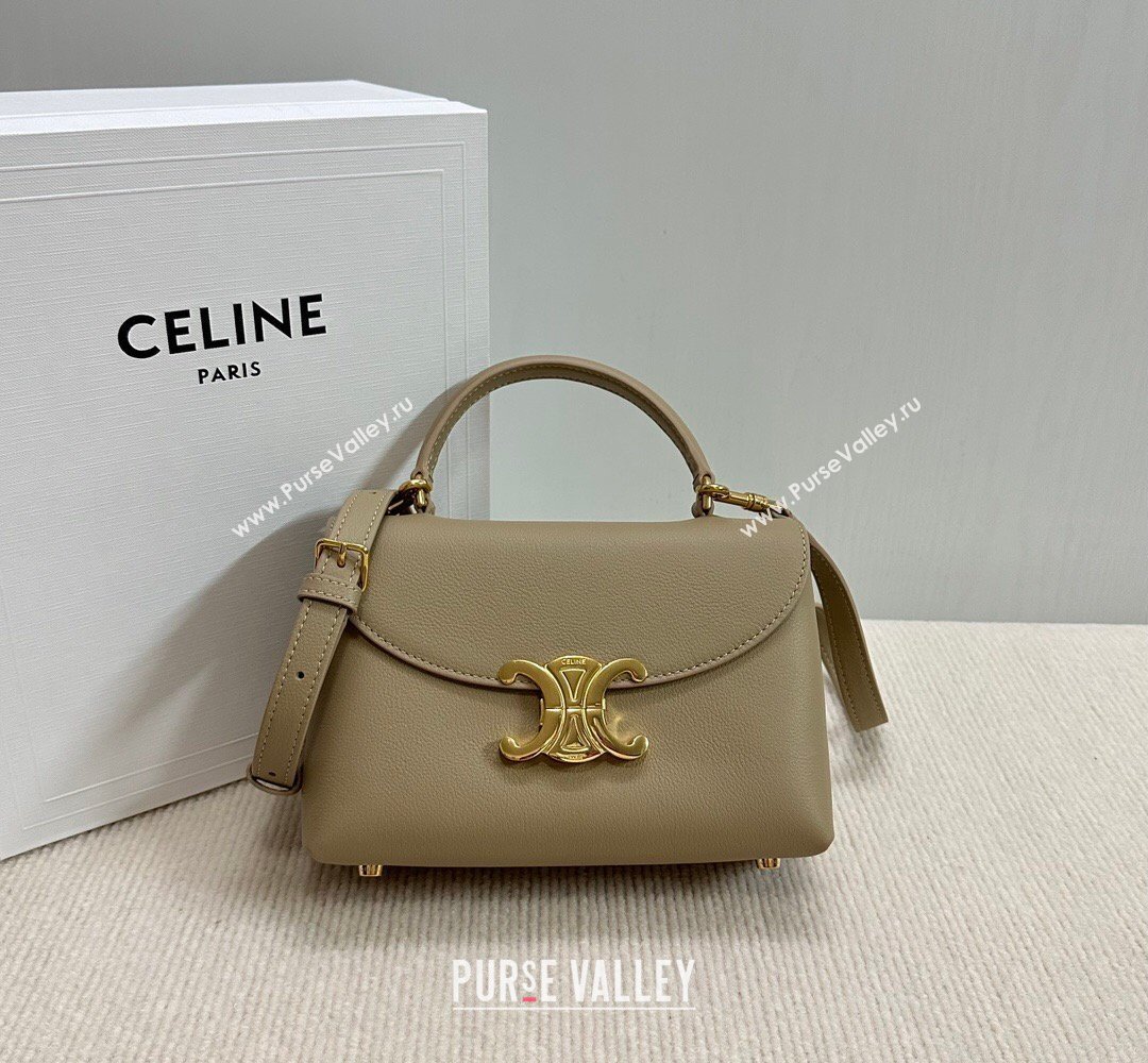 Celine Teen Nino Bag in Grained Supple Calfskin Cappuccino 2026 118113 (BL-260411016)