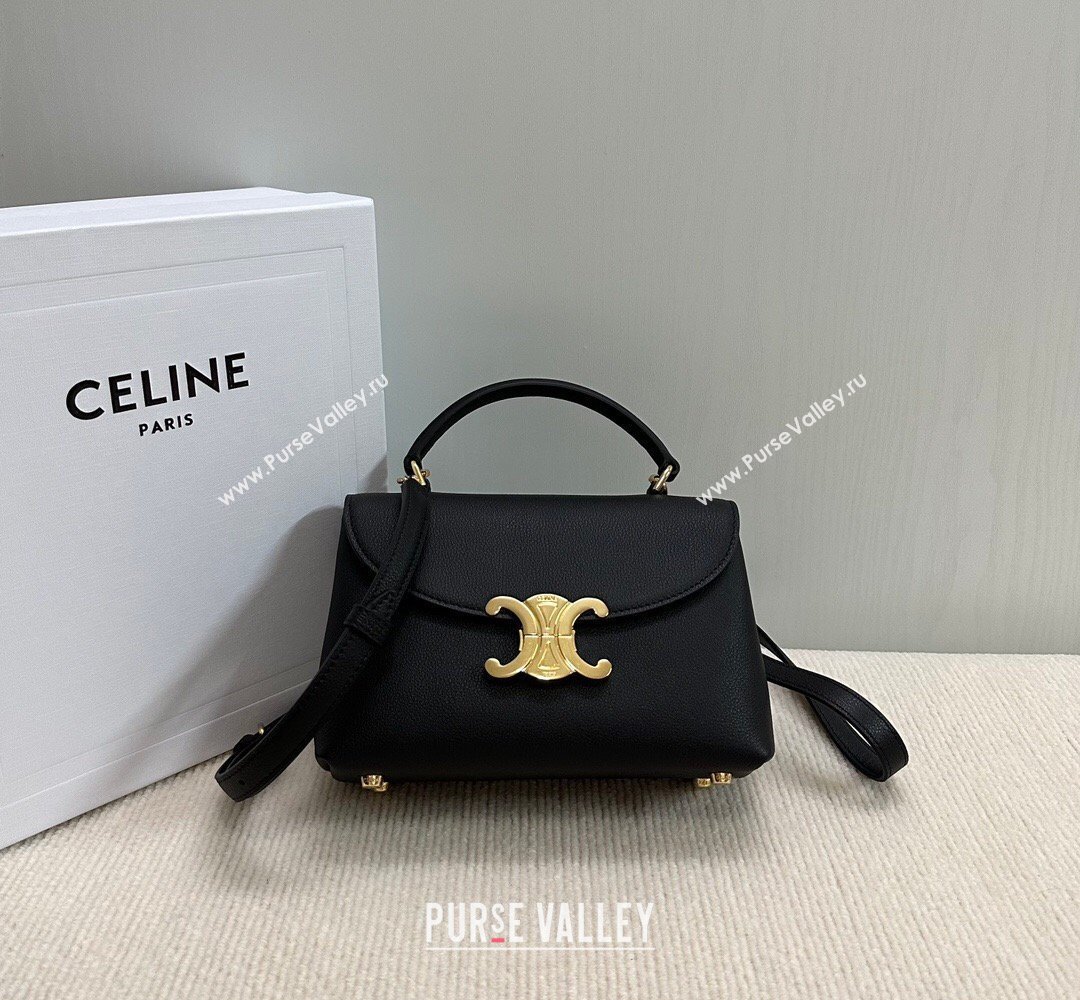 Celine Teen Nino Bag in Grained Supple Calfskin Black 2026 118113 (BL-260411018)