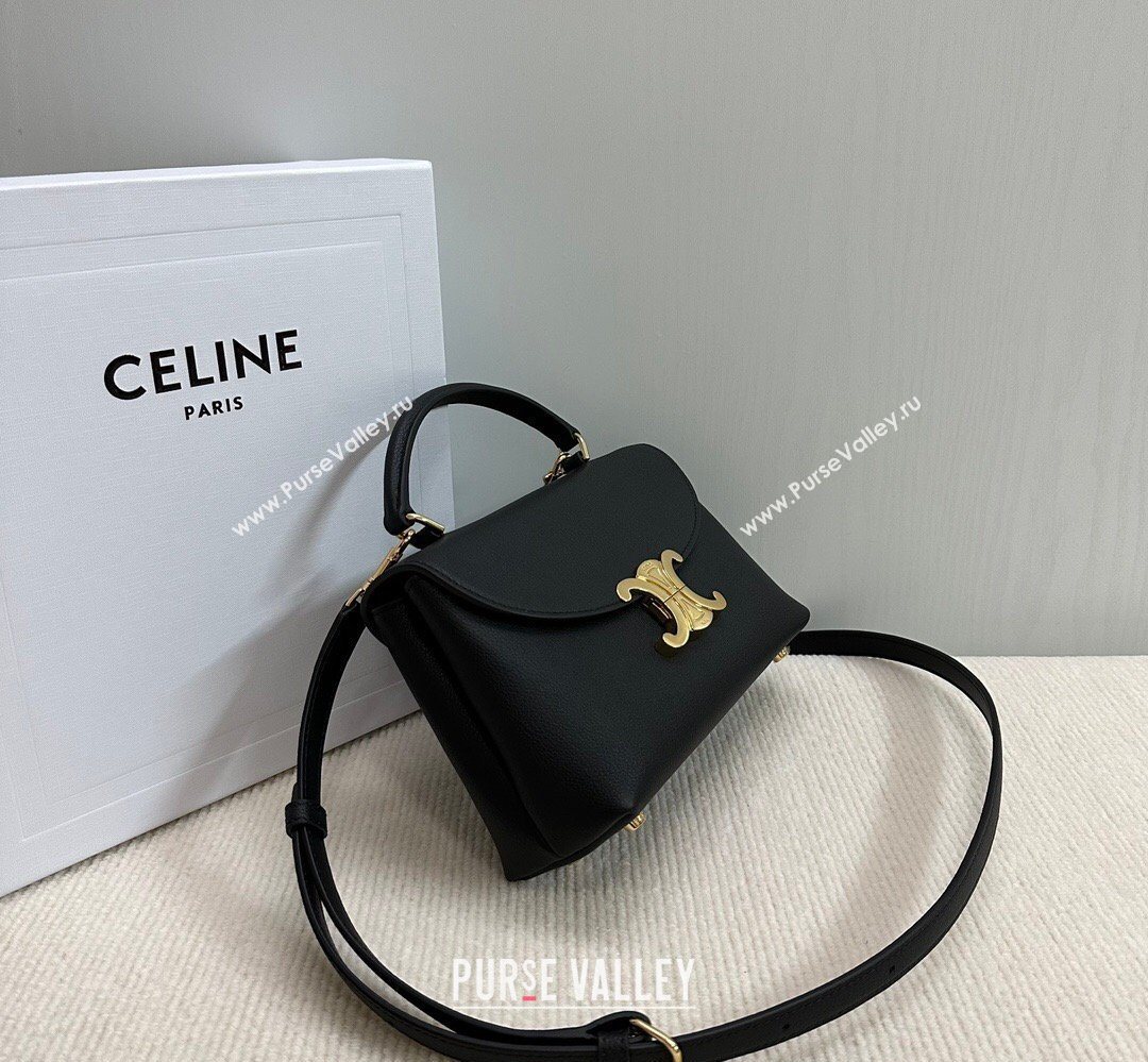 Celine Teen Nino Bag in Grained Supple Calfskin Black 2026 118113 (BL-260411018)