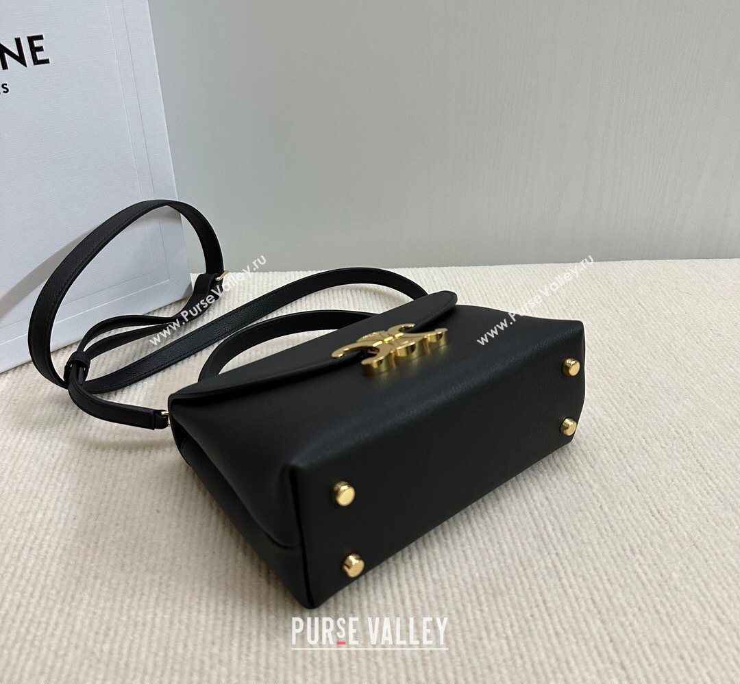 Celine Teen Nino Bag in Grained Supple Calfskin Black 2026 118113 (BL-260411018)