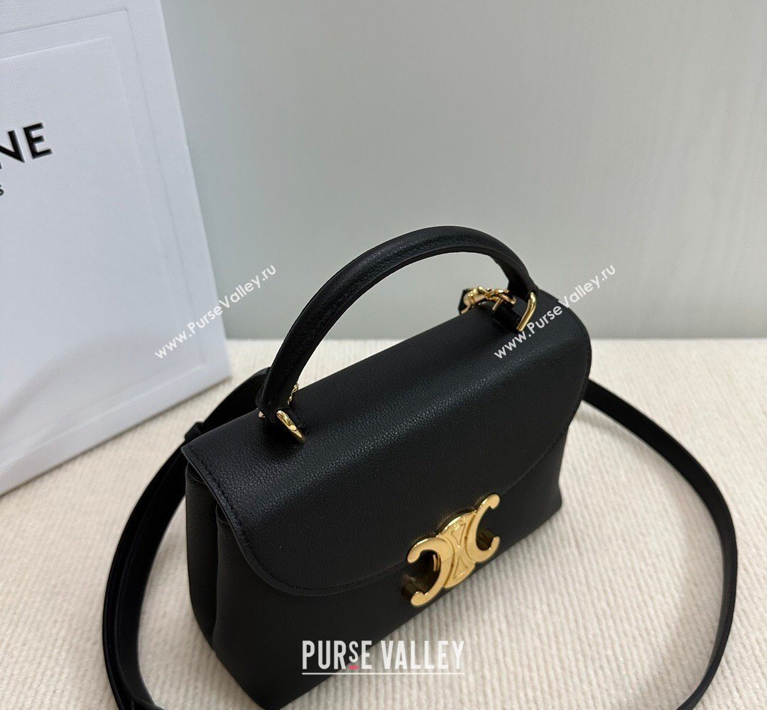 Celine Teen Nino Bag in Grained Supple Calfskin Black 2026 118113 (BL-260411018)