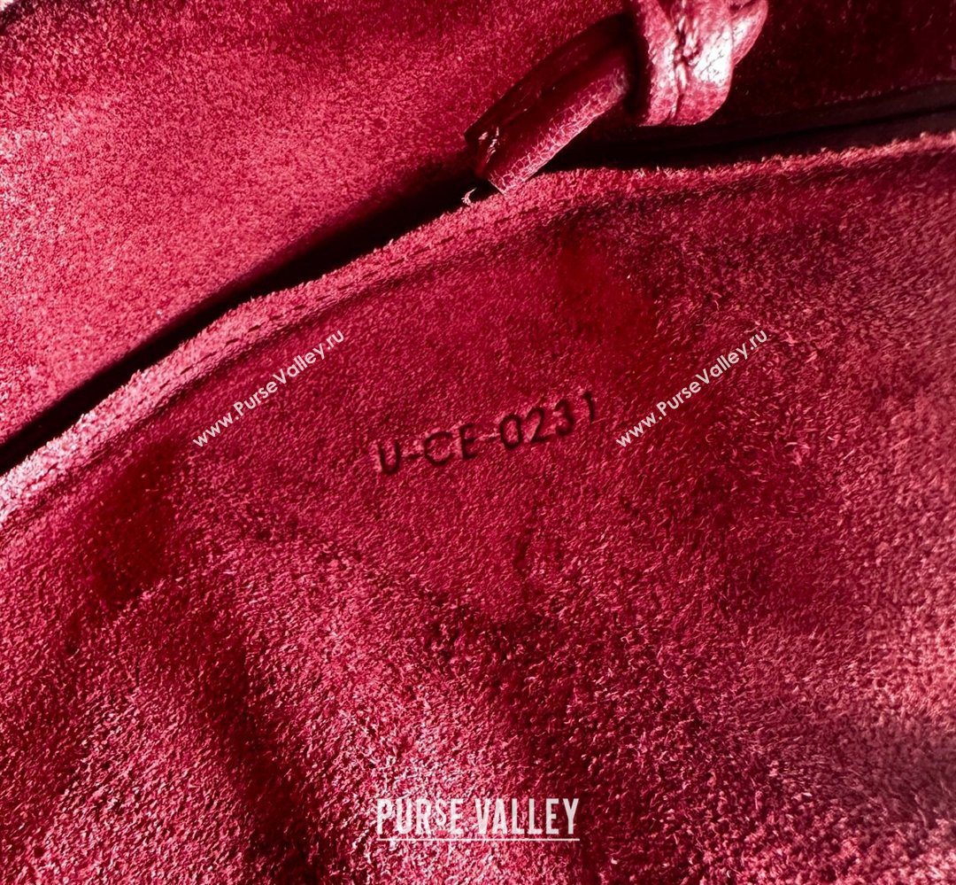 Celine Halfmoon Soft Triomphe Small Bag in Supple Shiny Lambskin 103778 Burgundy 2026 (BL-260411001)