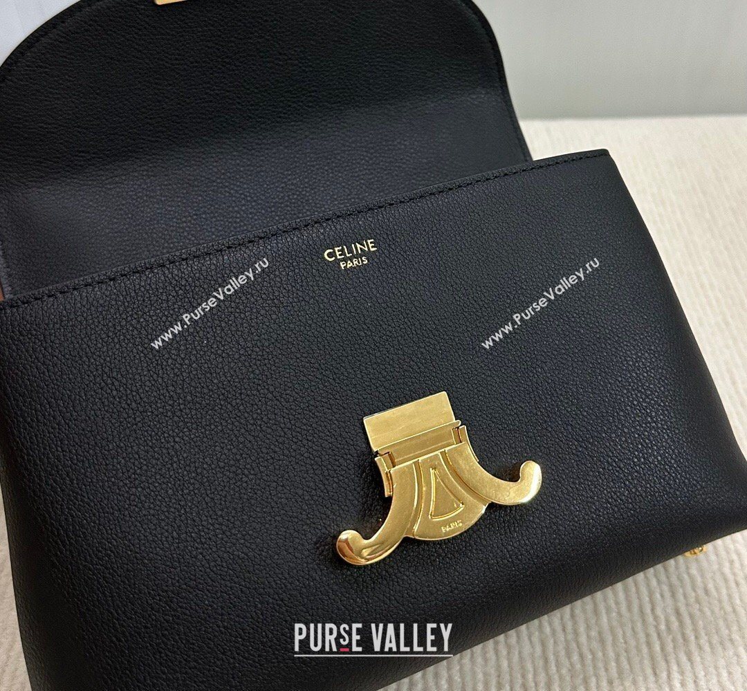 Celine Teen Nino Bag in Grained Supple Calfskin Black 2026 118113 (BL-260411018)