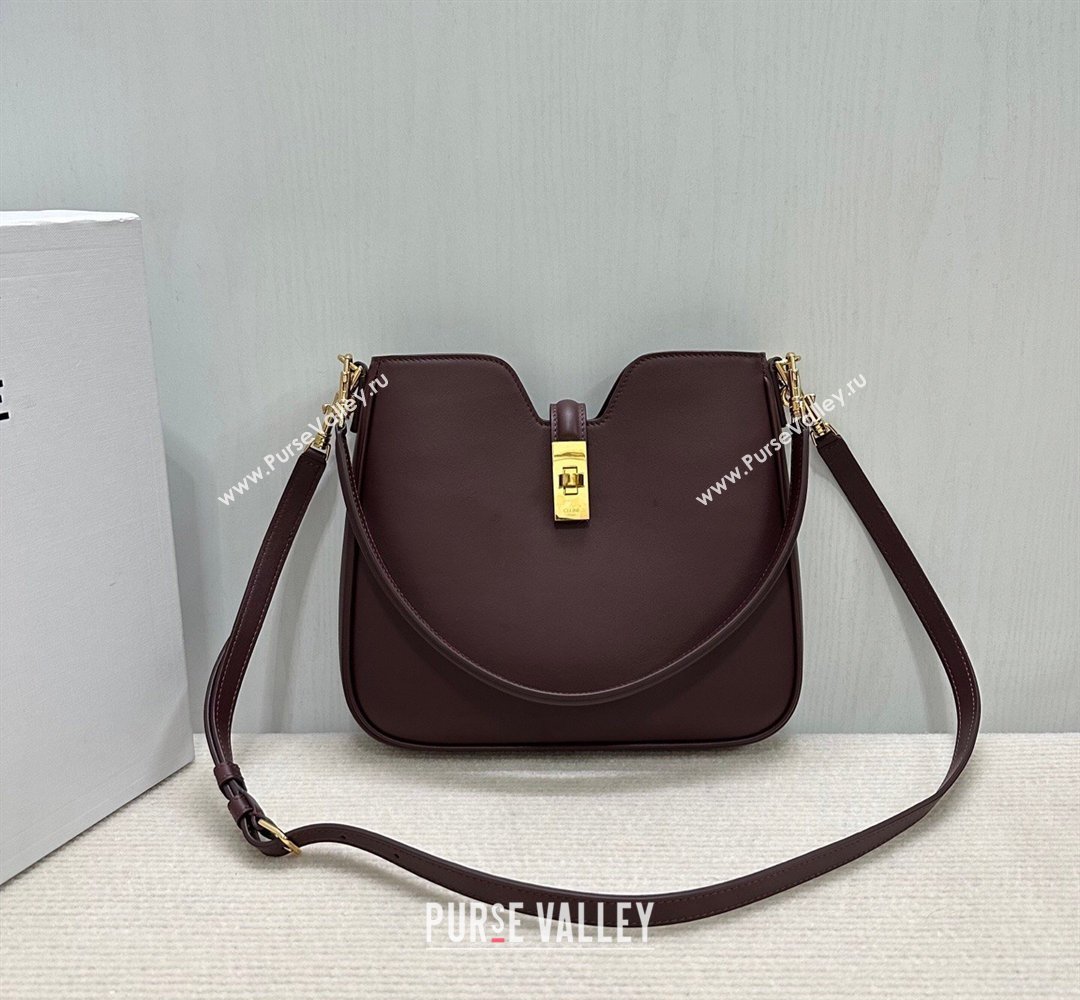 Celine Small Camille16 Soft Bag in Smooth Calfskin Dark Burgundy 2025 120693 (BL-260411022)