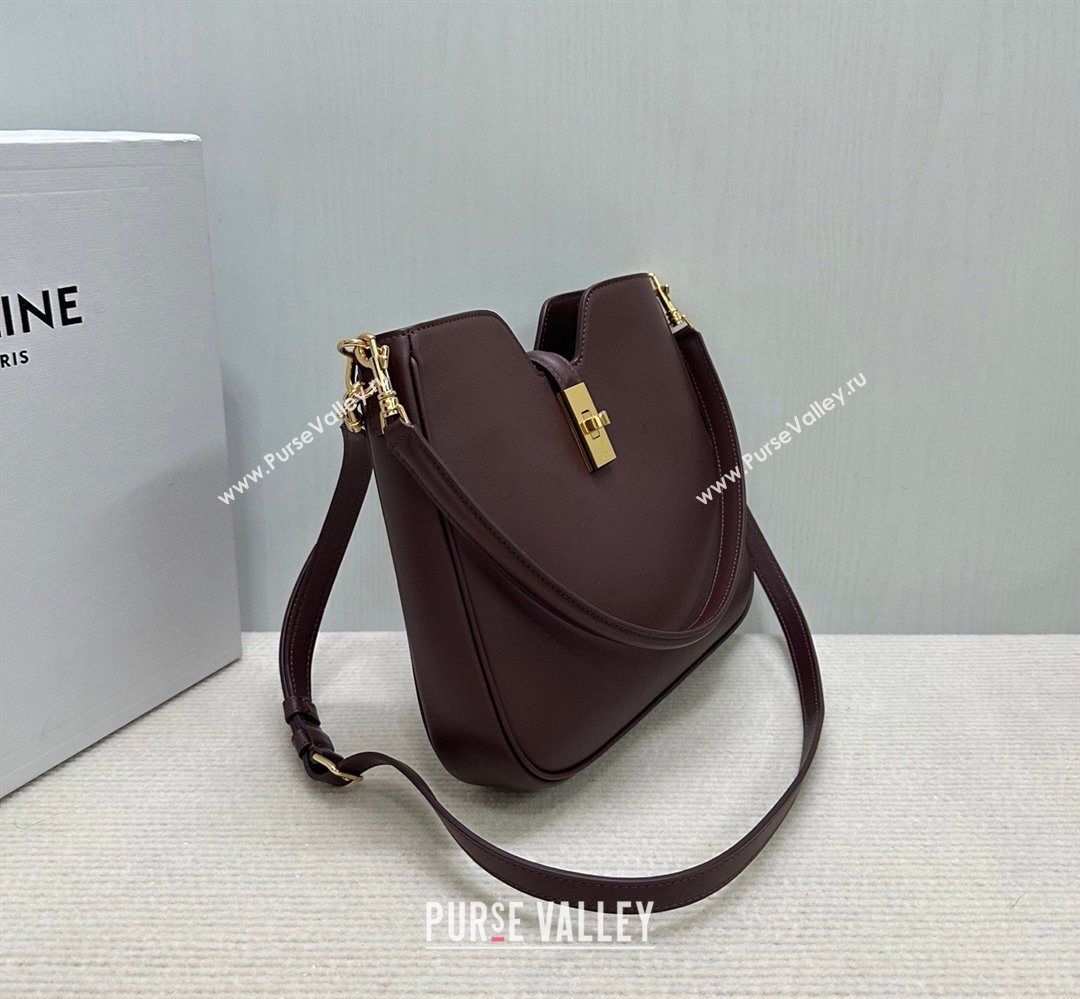 Celine Small Camille16 Soft Bag in Smooth Calfskin Dark Burgundy 2025 120693 (BL-260411022)