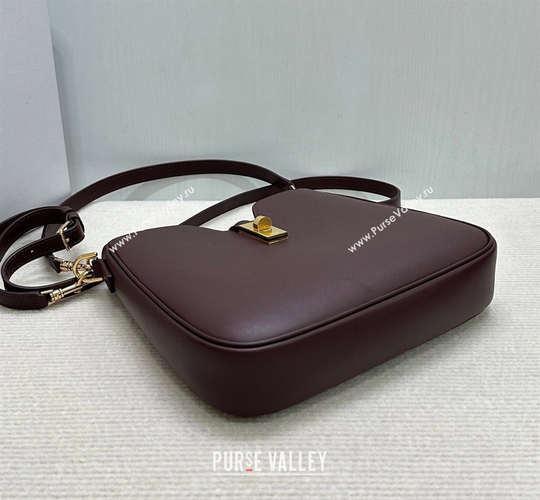 Celine Small Camille16 Soft Bag in Smooth Calfskin Dark Burgundy 2025 120693 (BL-260411022)
