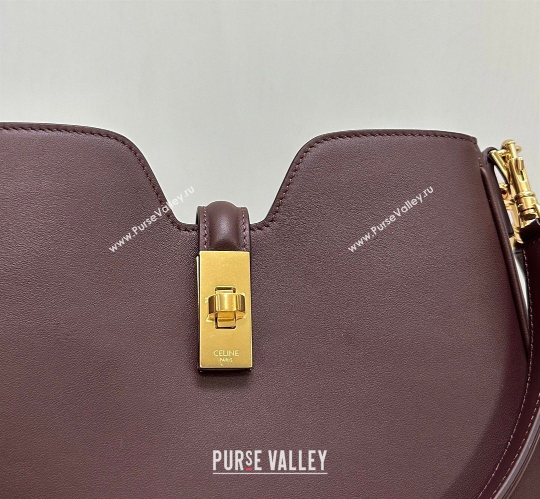 Celine Small Camille16 Soft Bag in Smooth Calfskin Dark Burgundy 2025 120693 (BL-260411022)