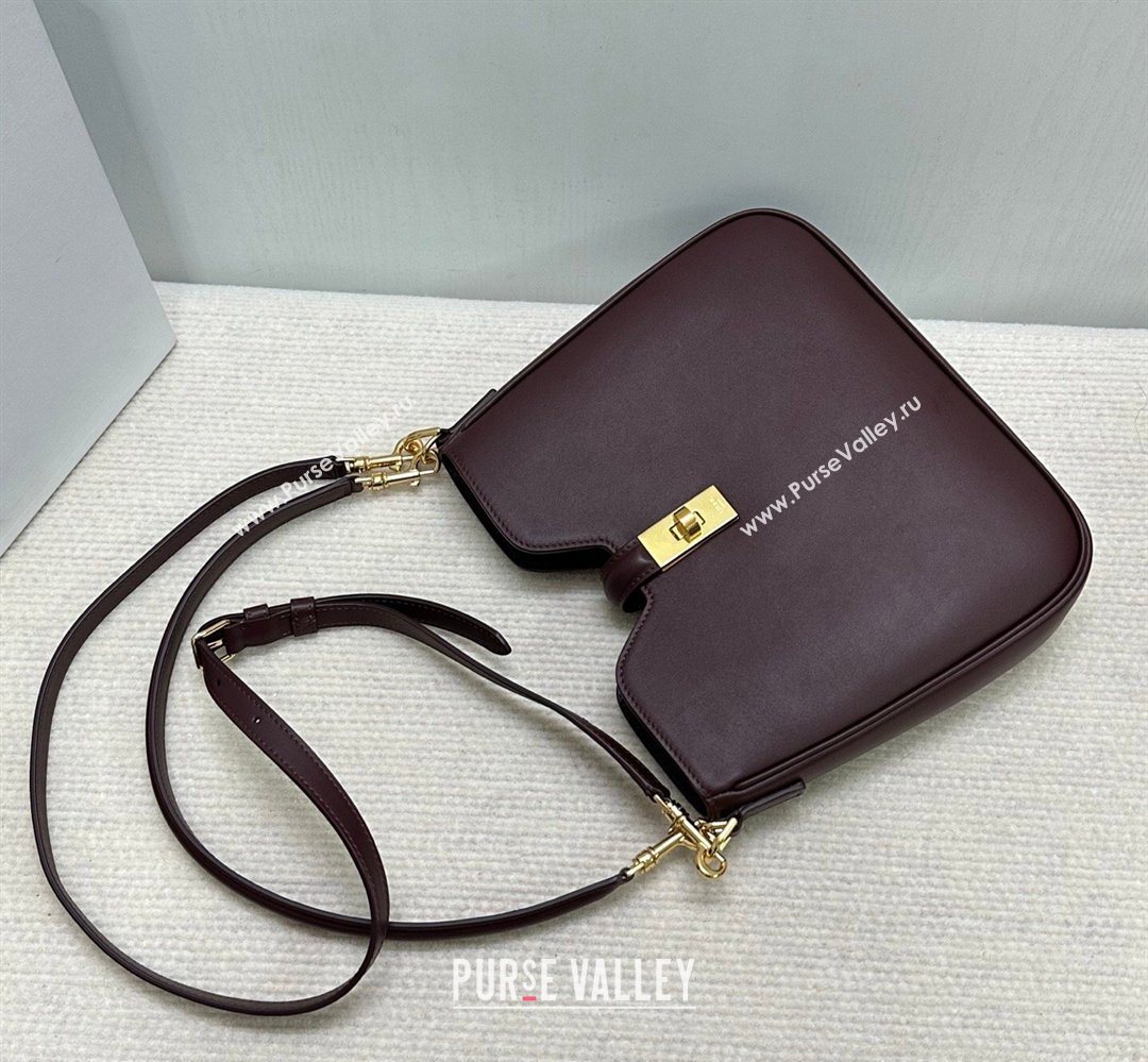 Celine Small Camille16 Soft Bag in Smooth Calfskin Dark Burgundy 2025 120693 (BL-260411022)
