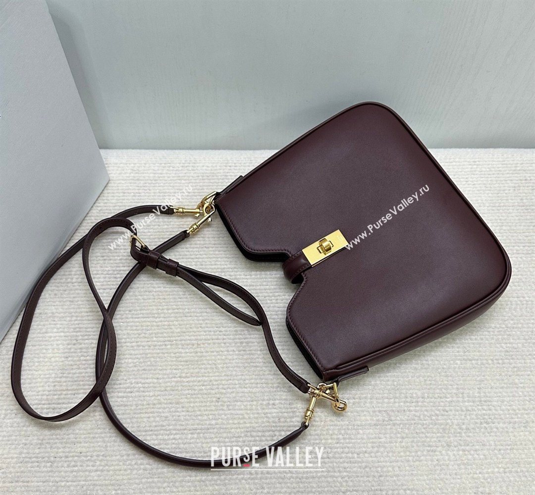 Celine Small Camille16 Soft Bag in Smooth Calfskin Dark Burgundy 2025 120693 (BL-260411022)