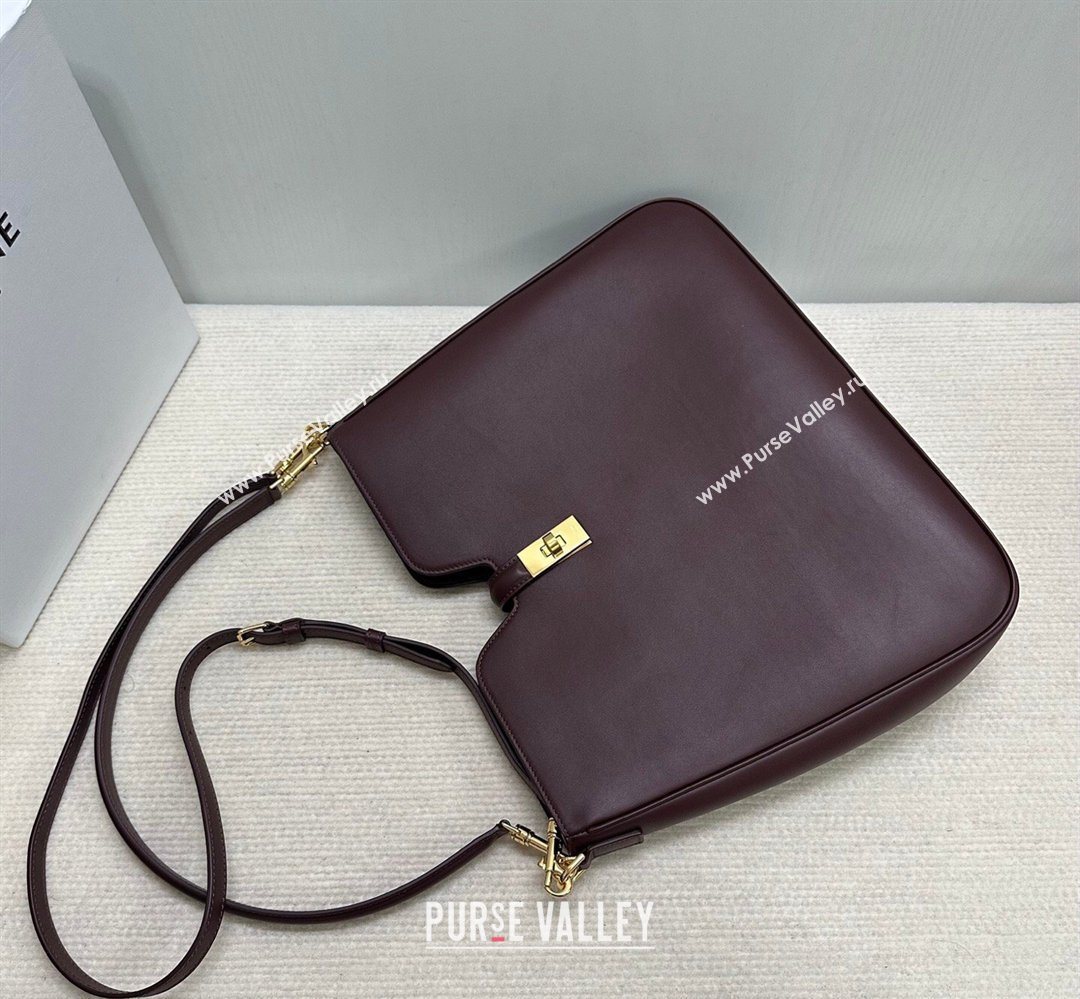 Celine Medium Camille16 Soft Bag in Smooth Calfskin Dark Burgundy 2025 119563 (BL-260411023)
