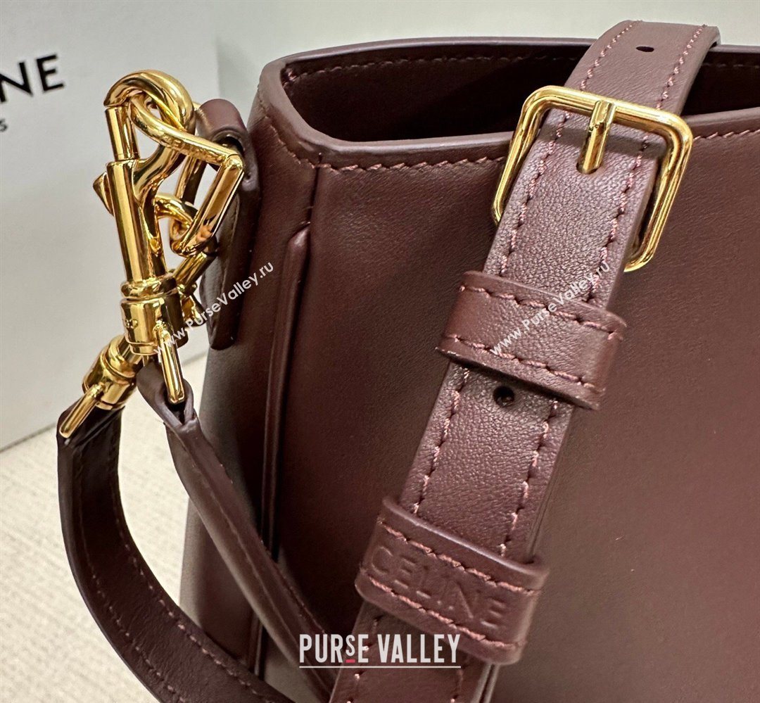 Celine Medium Camille16 Soft Bag in Smooth Calfskin Dark Burgundy 2025 119563 (BL-260411023)