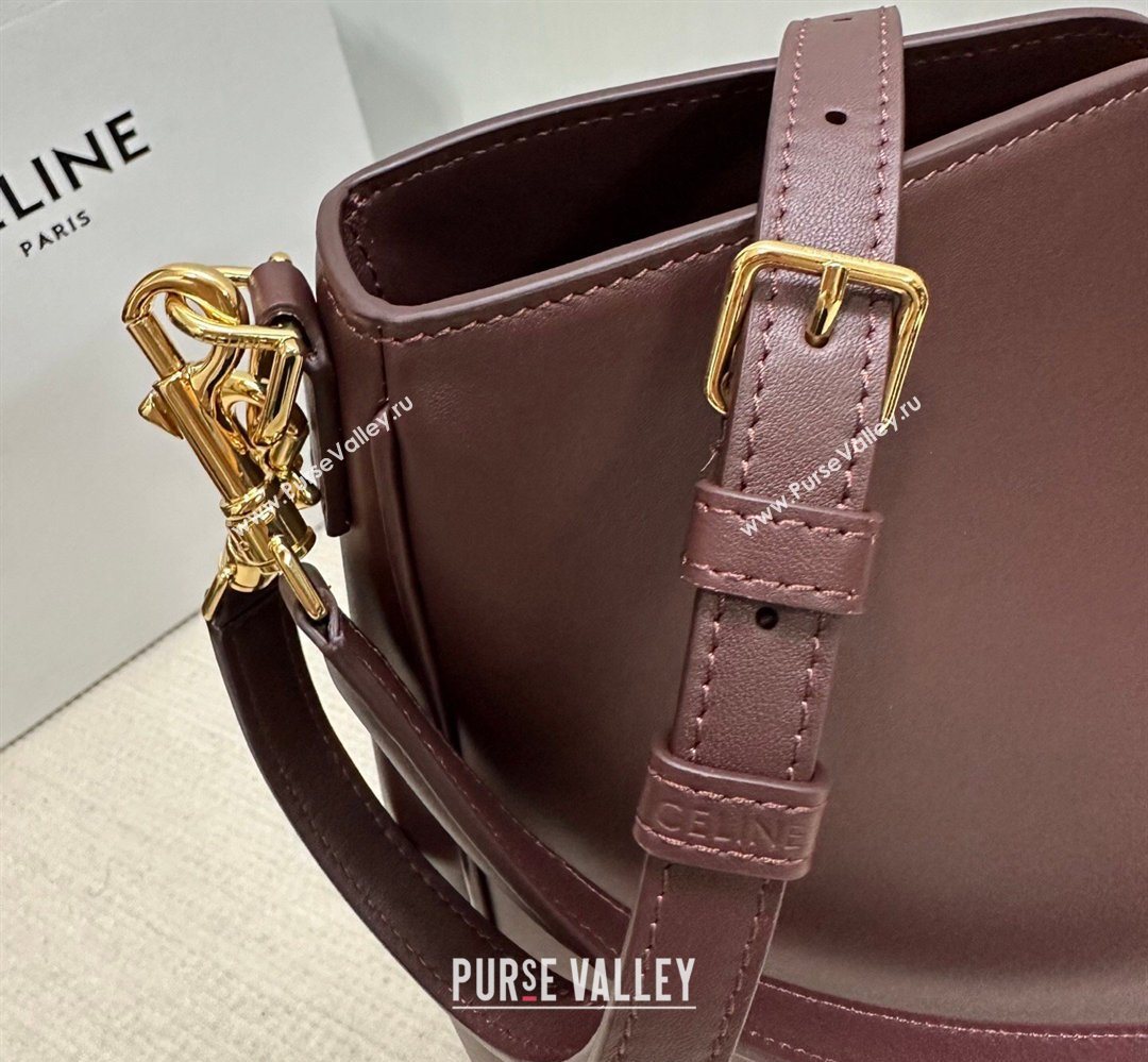 Celine Medium Camille16 Soft Bag in Smooth Calfskin Dark Burgundy 2025 119563 (BL-260411023)