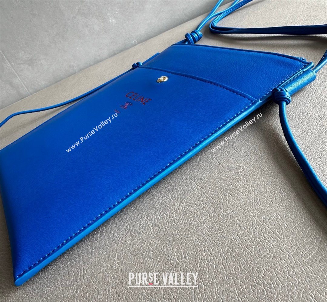 Celine Sharp Pouch Bag in Smooth Lambskin Leather Ultra Blue 2026 10P812 (BL-260411024)