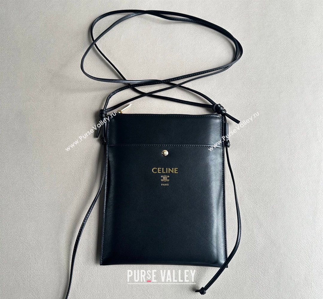 Celine Sharp Pouch Bag in Smooth Lambskin Leather Black 2026 10P812 (BL-260411026)