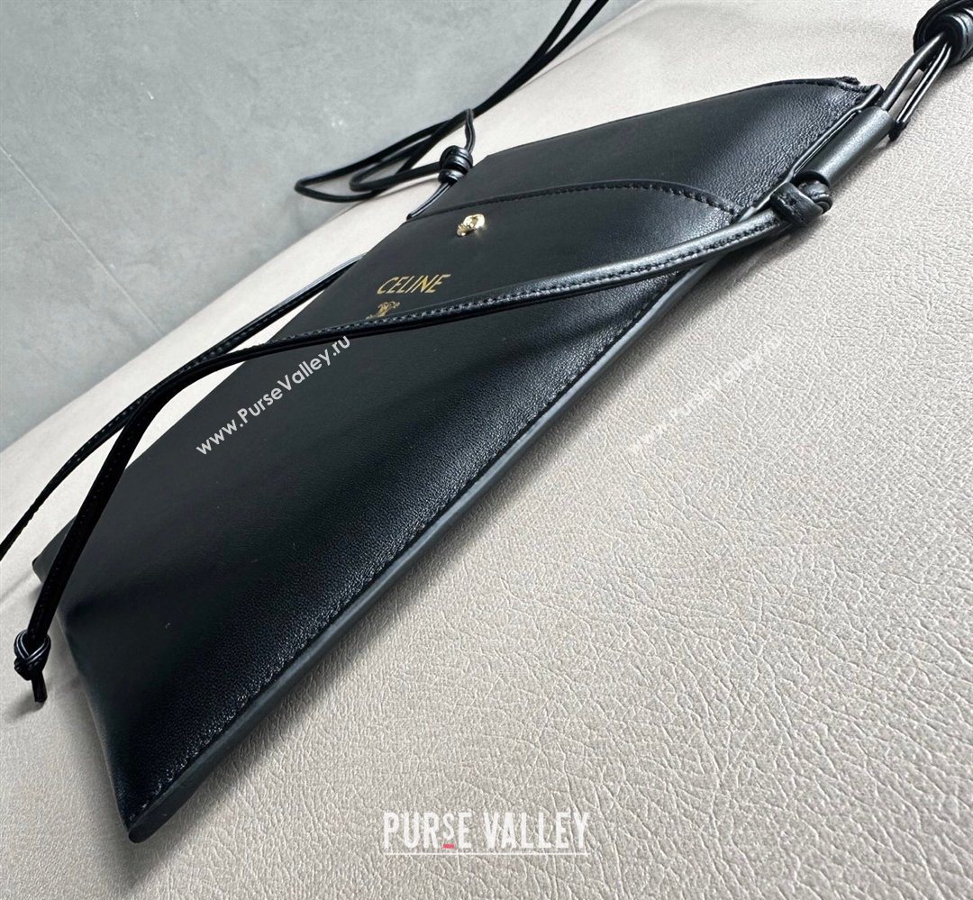 Celine Sharp Pouch Bag in Smooth Lambskin Leather Black 2026 10P812 (BL-260411026)