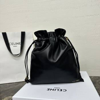 Celine Small Crystal Pouch Bag in Lambskin Leather Black 2026 123662 (BL-260411028)