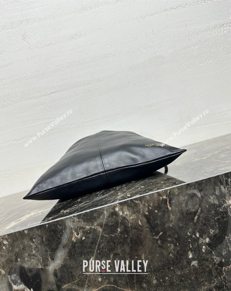 Celine Small Crystal Pouch Bag in Lambskin Leather Black 2026 123662 (BL-260411028)