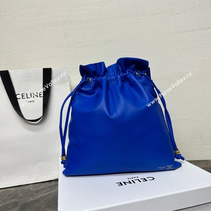 Celine Small Crystal Pouch Bag in Lambskin Leather Ultra Blue 2026 123662 (BL-260411030)