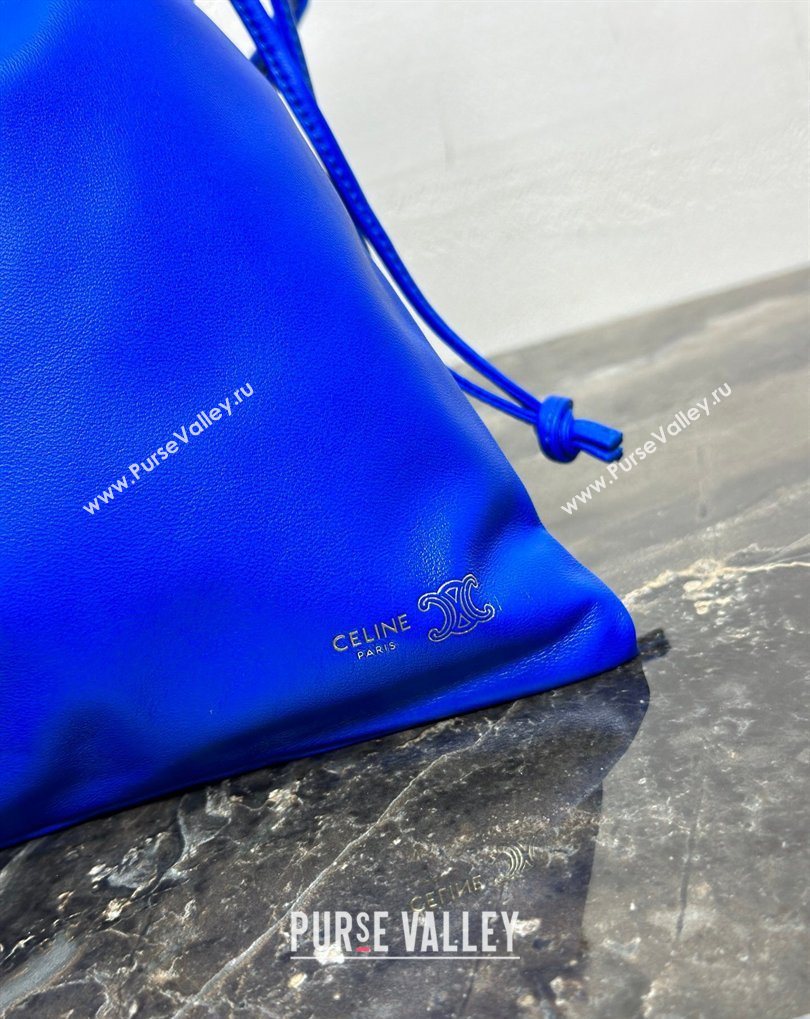 Celine Small Crystal Pouch Bag in Lambskin Leather Ultra Blue 2026 123662 (BL-260411030)