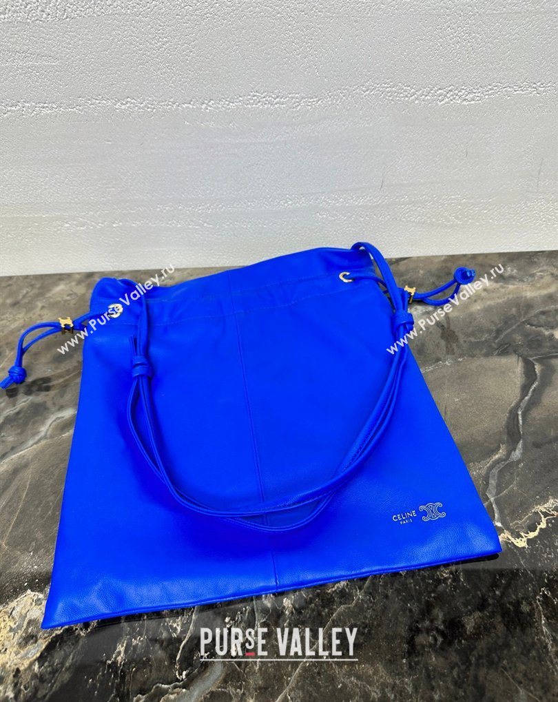 Celine Small Crystal Pouch Bag in Lambskin Leather Ultra Blue 2026 123662 (BL-260411030)