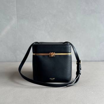 Celine Cube Mini Bag in Supple Calfskin Leather Black 2026 124232 (BL-260411031)