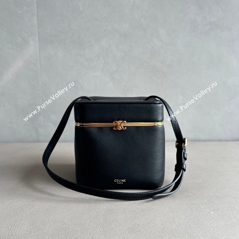 Celine Cube Mini Bag in Supple Calfskin Leather Black 2026 124232 (BL-260411031)