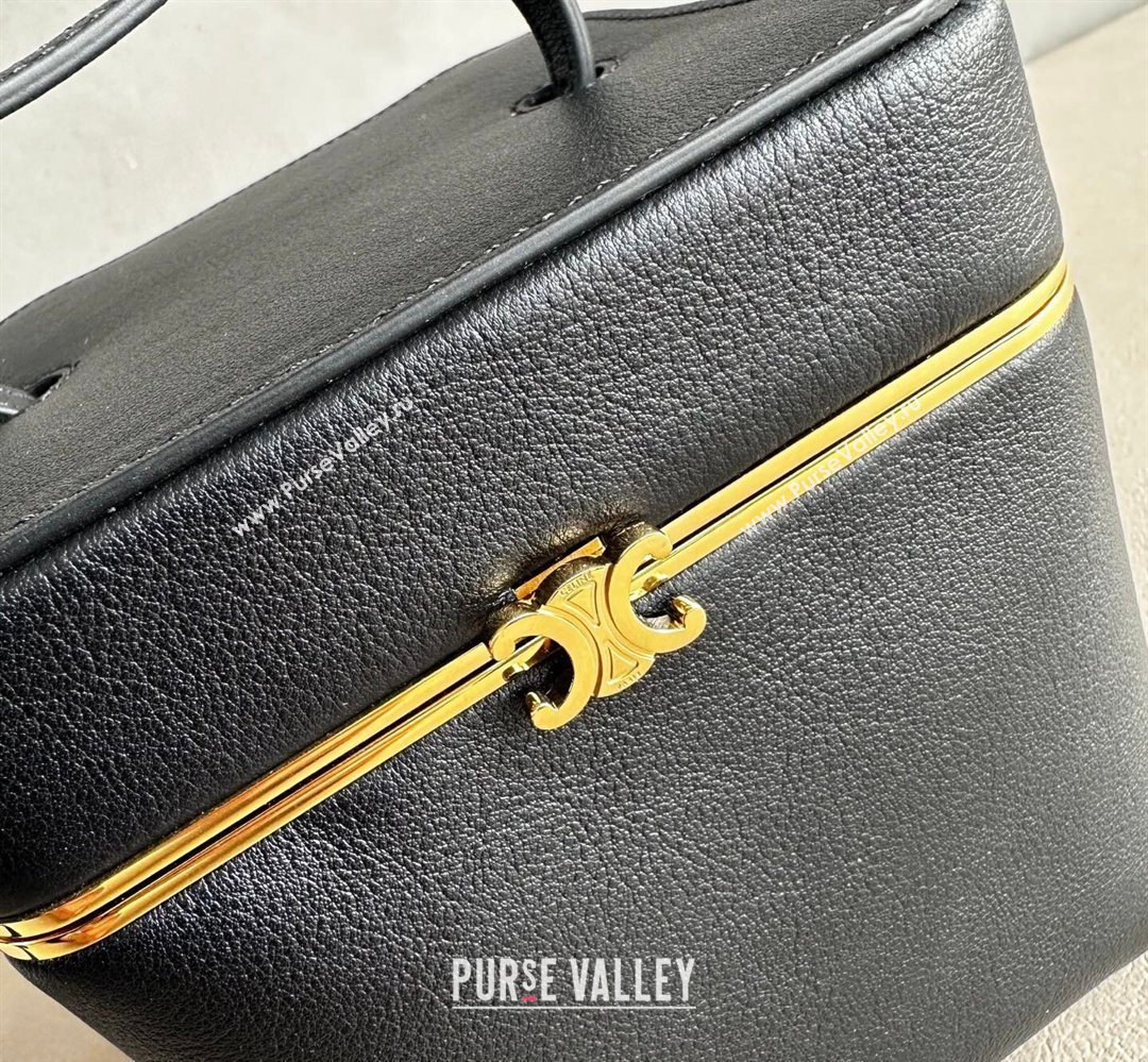 Celine Cube Mini Bag in Supple Calfskin Leather Black 2026 124232 (BL-260411031)