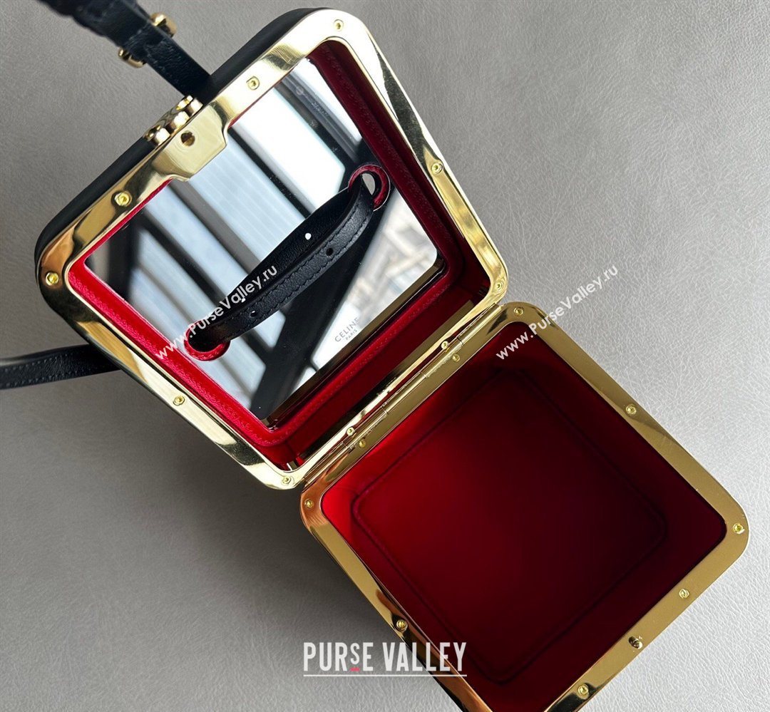 Celine Cube Mini Bag in Supple Calfskin Leather Black 2026 124232 (BL-260411031)