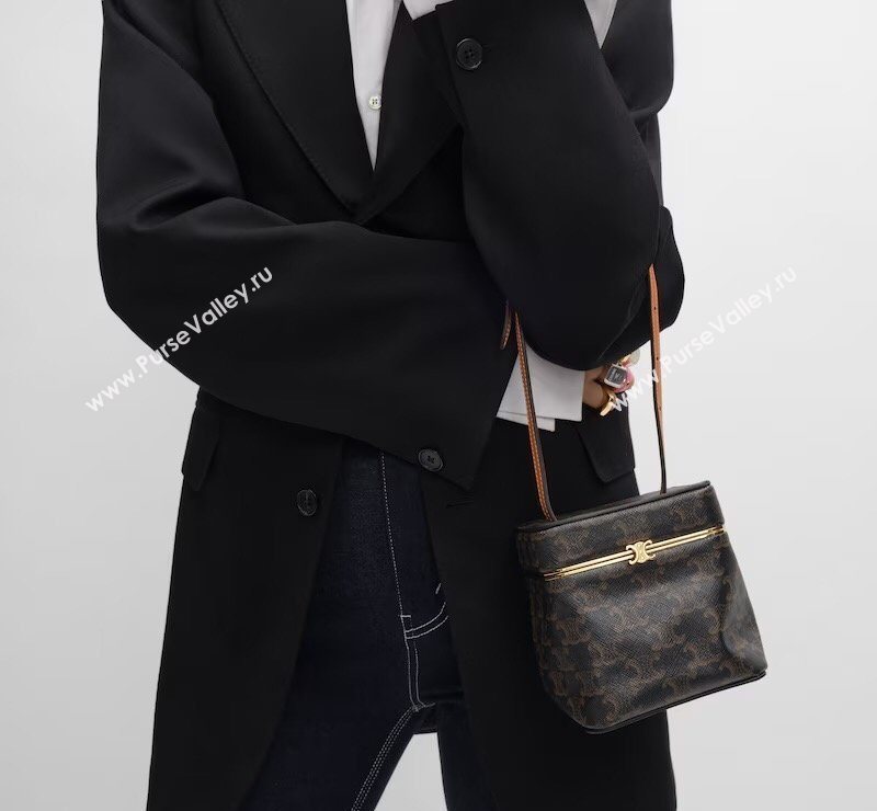 Celine Cube Mini Bag in Triomphe Canvas 2026 124232 (BL-260411032)