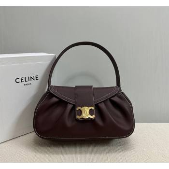 Celine Medium Polly Hobo Bag in Supple Calfskin Burgundy 2026 115633 (BL-260411033)